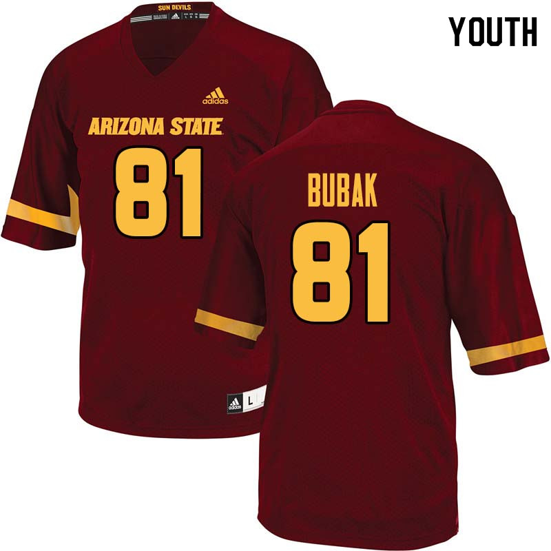Youth #81 Jared Bubak Arizona State Sun Devils College Football Jerseys Sale-Maroon